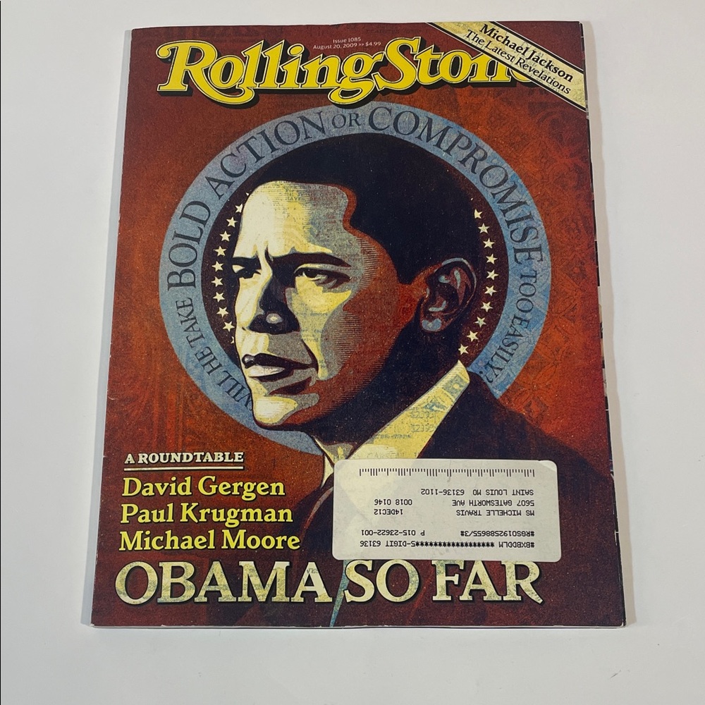 The Rolling Stones Magazine with Brown and Yellow Cover
President Obama